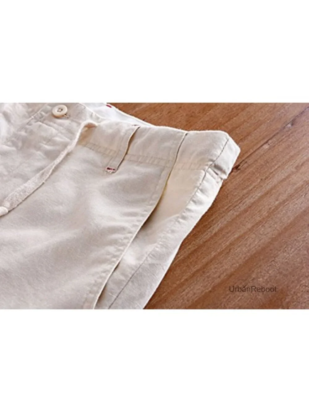 Men's Casual Drawstring Straight Fit Beach Linen Capri Pants